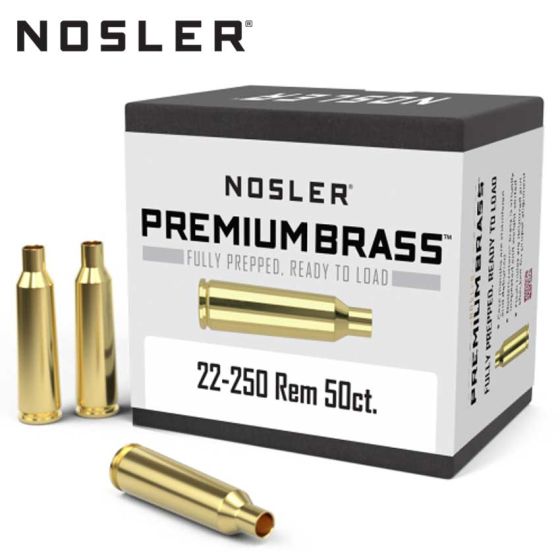 Nosler-Brass-22-250-Rem-Catridge-Cases