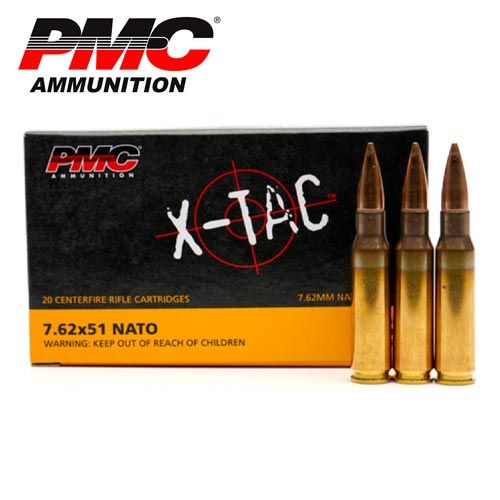 Munitions PMC X-Tac 7.62x51mm NATO 147 gr FMJBT 20/boîte