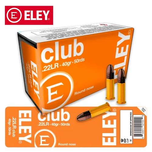 Munitions ELEY Club .22 LR 40 gr Round Nose 50/pqt