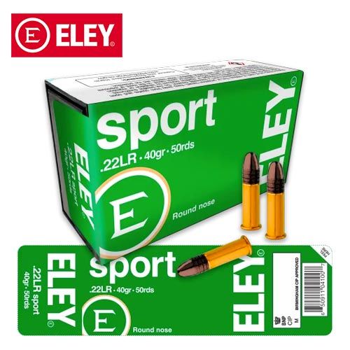 ELEY Sport .22 LR 40 gr Round Nose Ammunition 50 Box