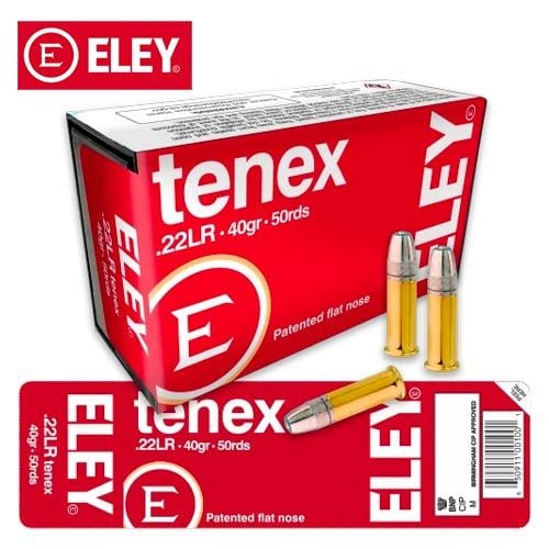 ELEY Tenex .22 LR 40 gr Flat Nose Ammunition 50 Box
