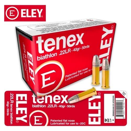 ELEY Tenex .22 LR 40 gr Flat Nose Ammunition 50/Box