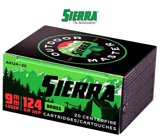 Sierra 9 mm Luger 124 grain Ammo JHP Sportsmaster Ammo