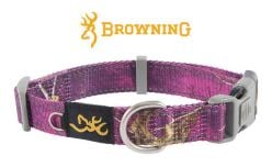 Browning-Classic-Webbing-Dog-Collar-Pink