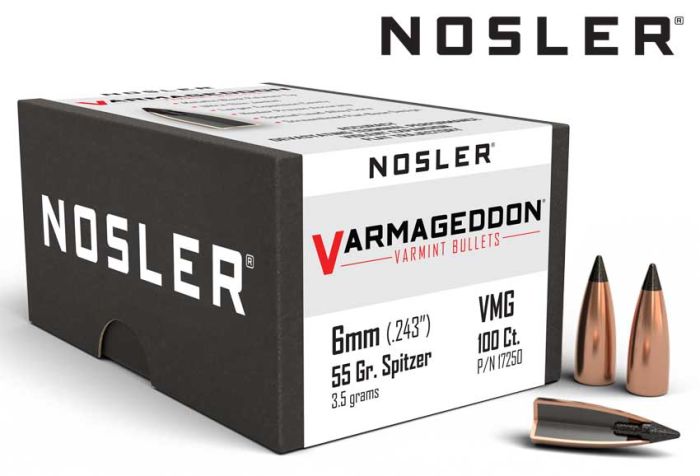 Nosler-6mm-55-gr-FB-Tipped-Bullets