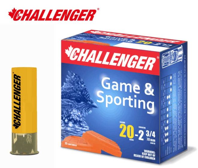 Munitions Challenger Game & Sporting 20 ga 2.75'' 7/8 oz #3 25/pqt
