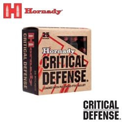 Hornady Critical Defense 9mm Luger 115 gr FTX 25/Box Ammunition