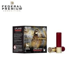 Federal Premium Upland Quail Forever High Velocity 28 ga 2.75'' 3/4 oz #7.5 Copper Plated Lead 25/Box Ammunition