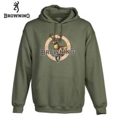 Chandail À Capuchon Vert Browning Vintage Emblem