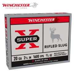 Winchester Super X 20 ga 2-3/4" 3/4 oz Hollow Point Rifled Slug Ammunition