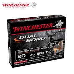 Winchester Dual Bond 20 ga 2-3/4" 260 gr Sabot Slug Ammunition