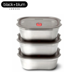 Black+Blum Small Stainless Steel Food Box Set 3/Pack