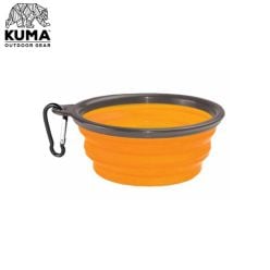 Kuma Collapsible Silicone Bowl Orange Grey 1000ml