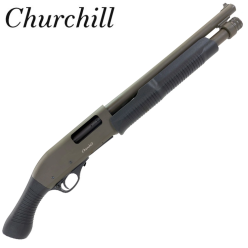 Churchill Pump 12GA 3" 15" Barrel with Shockwave Grip in OD Green Shotgun