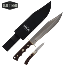 Old Timer-Bowie-Folding-Lockback-Knife-Combo