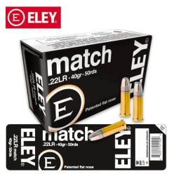 ELEY Match .22 LR 40 gr Flat Nose Ammunition 50/Box