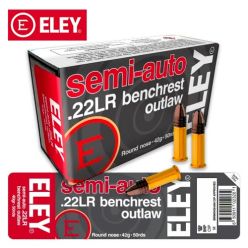 ELEY Semi-Auto Benchrest Outlaw .22 LR 42 gr Round Nose Ammunition 50/Box