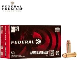 Munitions Federal American Eagle 38 Spl 130 gr FMJ 50/pqt