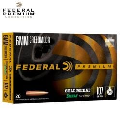 Federal Gold Medal 6mm Creedmoor 107 gr Ammunition 20/Box