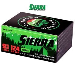 Sierra 9 mm Luger 124 grain Ammo JHP Sportsmaster Ammo