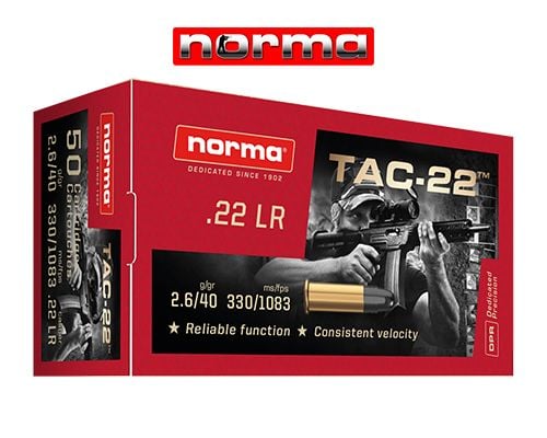 Munitions Norma TAC-22 .22 LR 40 gr 50/pqt