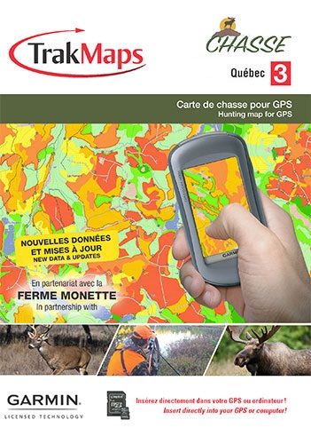 TrakMaps Hunting Quebec 3 for Garmin GPS