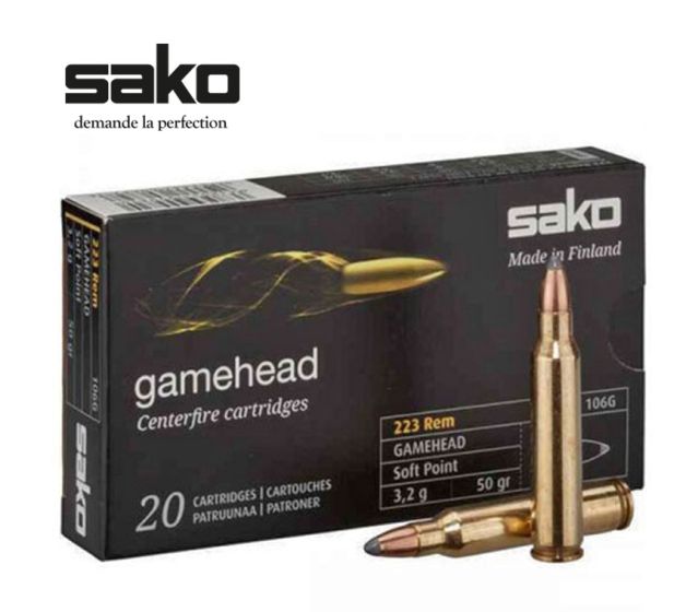 Munitions Sako Gamehead .223 Rem 50 gr 20/pqt