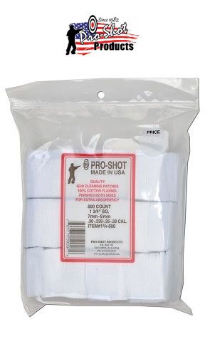 Pro-Shot 7mm-.38 Cal. / 6mm Benchrest - 1 3/4" Square Patches x 500