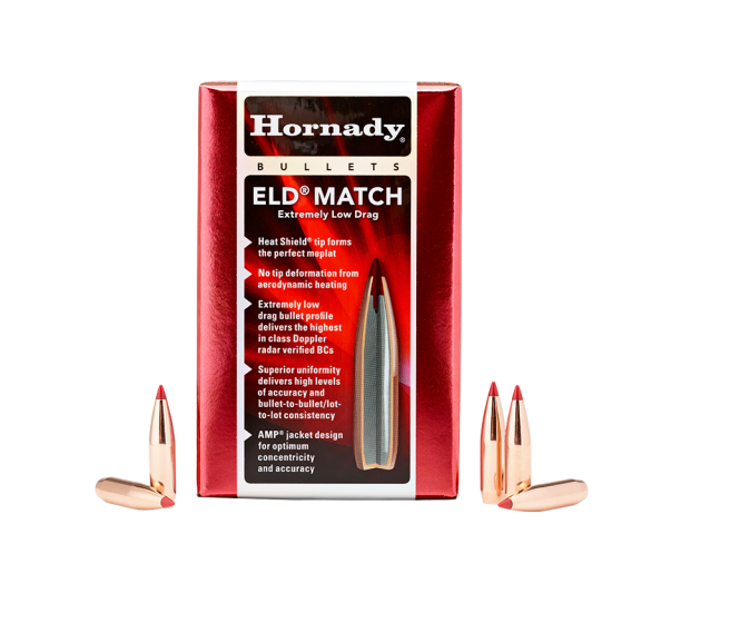 Boulets Hornady 22 Cal, 88 gr, .224, ELD Match 