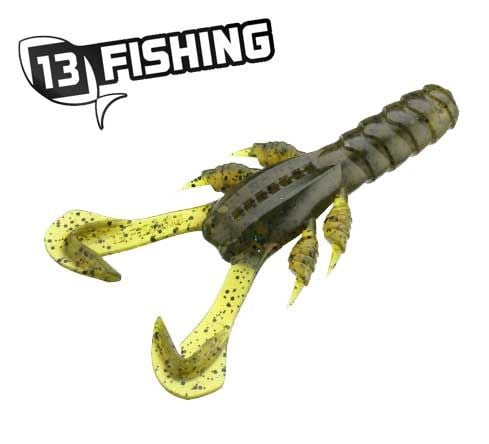 13-Fishing-6-x 3-in-Ninja-Tail-Craw-Collard-Green