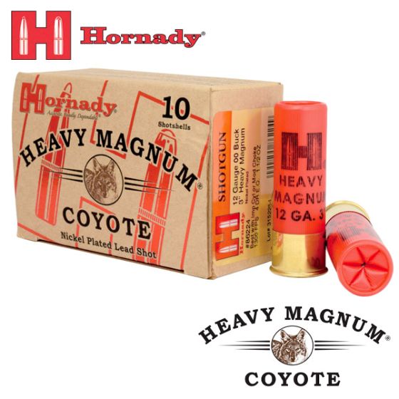 Munitions Hornady Heavy Magnum Coyote 12 ga 3'' 1 1/2 oz 00 Buck 10/pqt