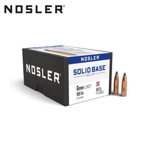 Nosler Solid Base 6mm 100gr SP 50/Box
