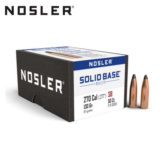 Nosler Solid Base 270 Caliber 130gr SP 50/Box