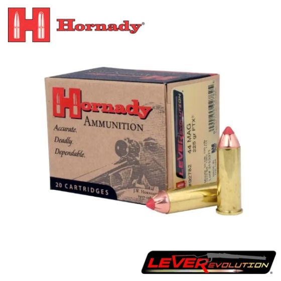 Munitions Hornady LEVERevolution 44 Mag 225 gr FTX 20/boîte