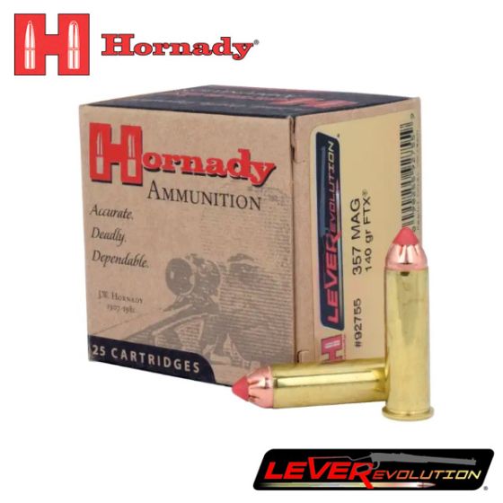 Hornady LEVERevolution 357 Mag 140 gr FTX 25/Box Ammunition