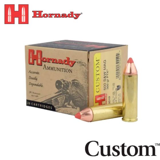 Munitions Hornady Custom 500 S&W Magnum 300 gr FTX 20/boîte