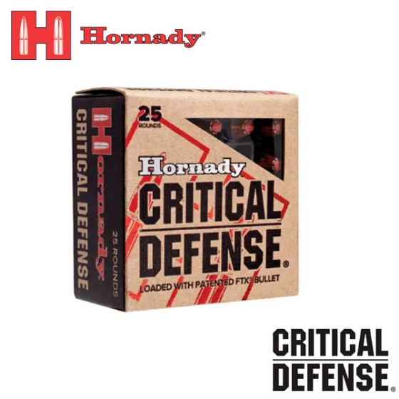 Hornady Critical Defense 9mm Luger 115 gr FTX 25/Box Ammunition
