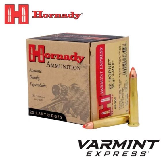 Munitions Hornady Varmint Express 22 Hornet 35 gr V-MAX 25/boîte