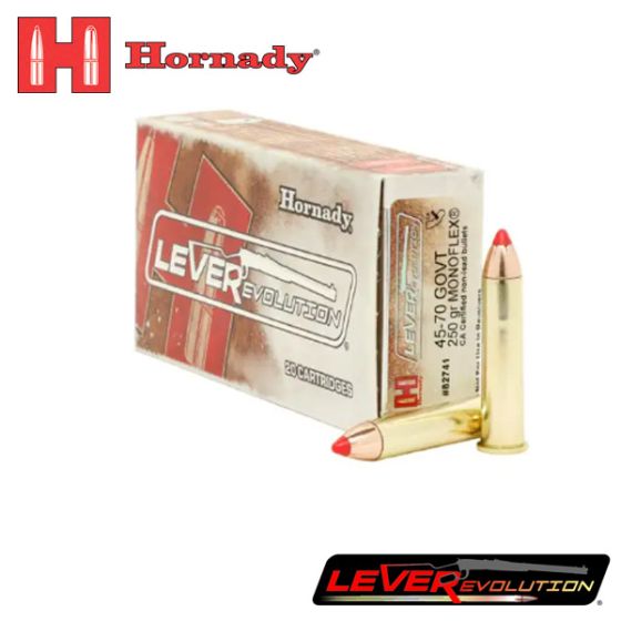Munitions Hornady LEVERevolution 45-70 Government 250 gr MonoFlex 20/boîte