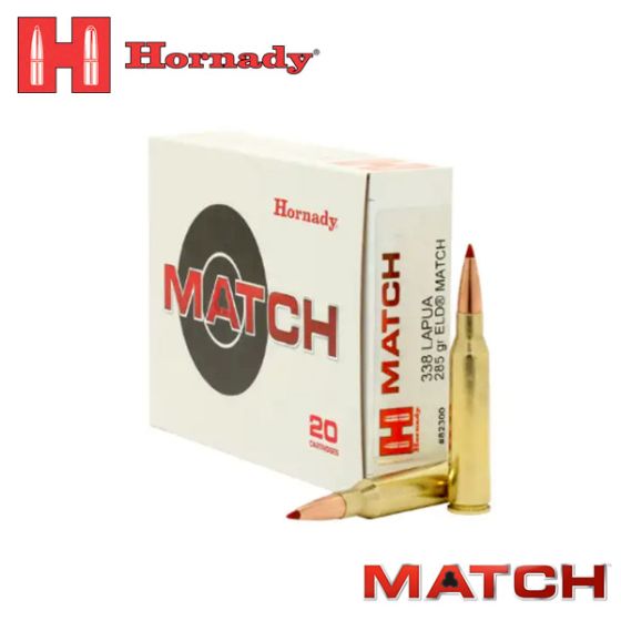 Munitions Hornady Match 338 Lapua 285 gr ELD Match 20/boîte