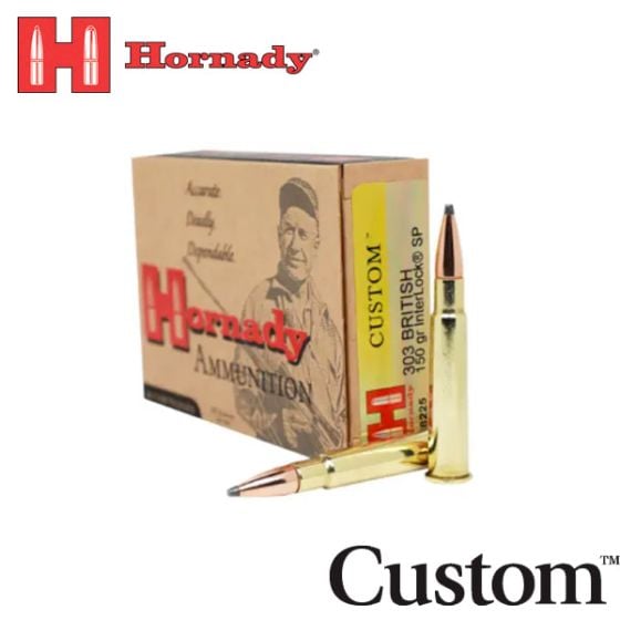 Hornady Custom 303 British 150 gr InterLock SP 20/Box Ammunition