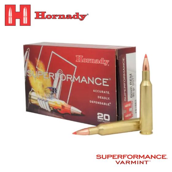 Munitions Hornady Superformance 6mm Rem 95 gr SST 20/boîte