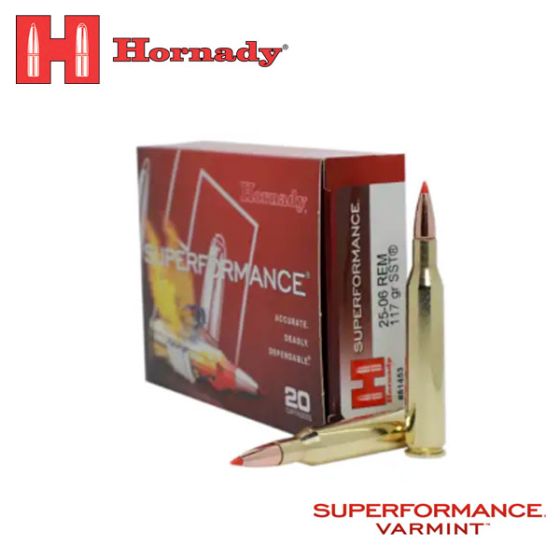 Munitions Hornady Superformance 25-06 Rem 117 gr SST 20/boîte