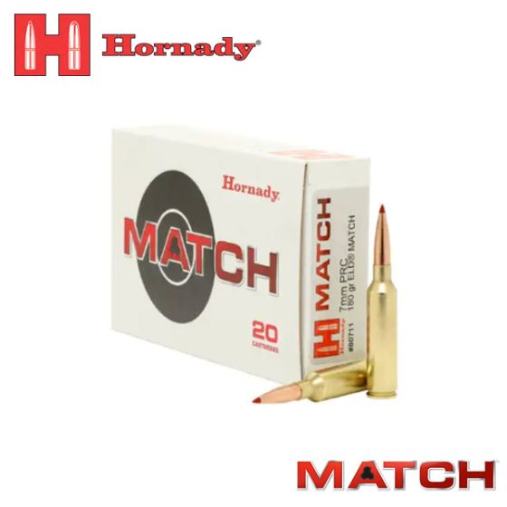 Munitions Hornady Match 7mm PRC 180 gr ELD Match 20/pqt