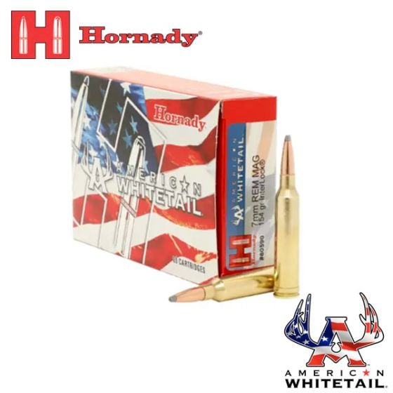 Munitions Hornady American Whitetail 7mm Rem Mag 154 gr InterLock SP 20/pqt