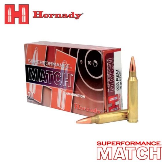 Munitions Hornady Superformance Match 223 Rem 75 gr BTHP 20/pqt