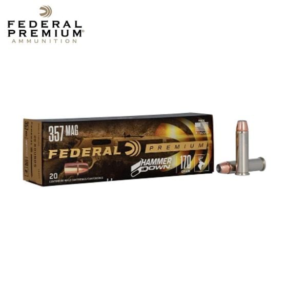 Munitions Federal HammerDown 357 Magnum 170 gr Bonded Hollow Point 20/pqt