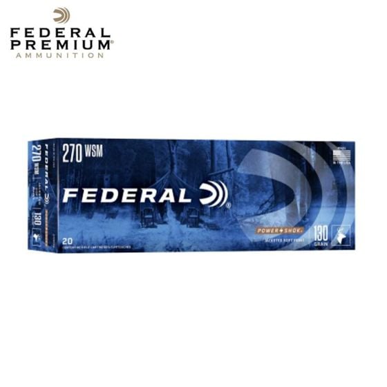 Federal Power-Shok 270 WSM 130 gr Jacketed Soft Point 20/Box Ammunition