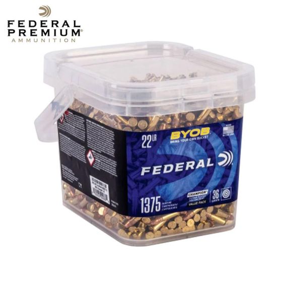 Federal Champion BYOB .22 LR 36 gr Copper Plated Hollow Point 1375/Box Ammunition