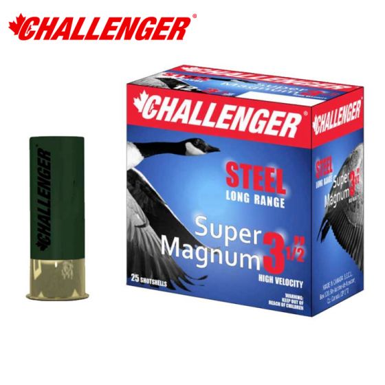 Challenger Super Magnum Steel 12 ga 3.5'' 1 1/2 oz #4 25/Box Ammunition